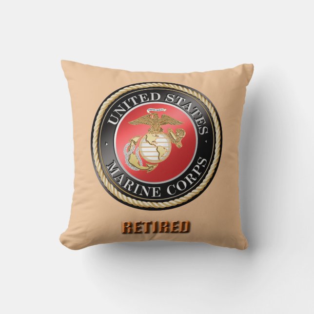 Almofada Travesseiro decorativo aposentado USMC (Frente)
