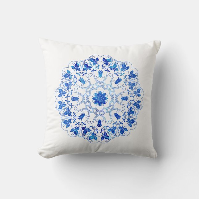 Almofada Travesseiro decorativo Árabe Azul (Frente)