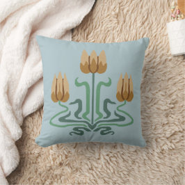 Almofada Travesseiro decorativo Art Nouveau Tulip Trio