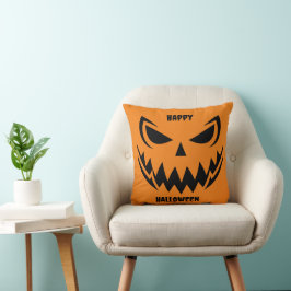 Almofada Travesseiro decorativo Assustador da Cara de Abóbo