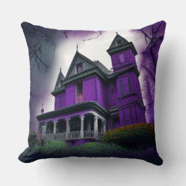 Almofada Travesseiro decorativo Assustador de Mansão Roxo