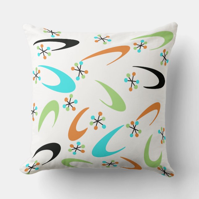 Almofada Travesseiro decorativo Atômica do século médio (Frente)