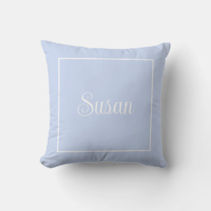 Almofada Travesseiro decorativo azul-bebê monograma