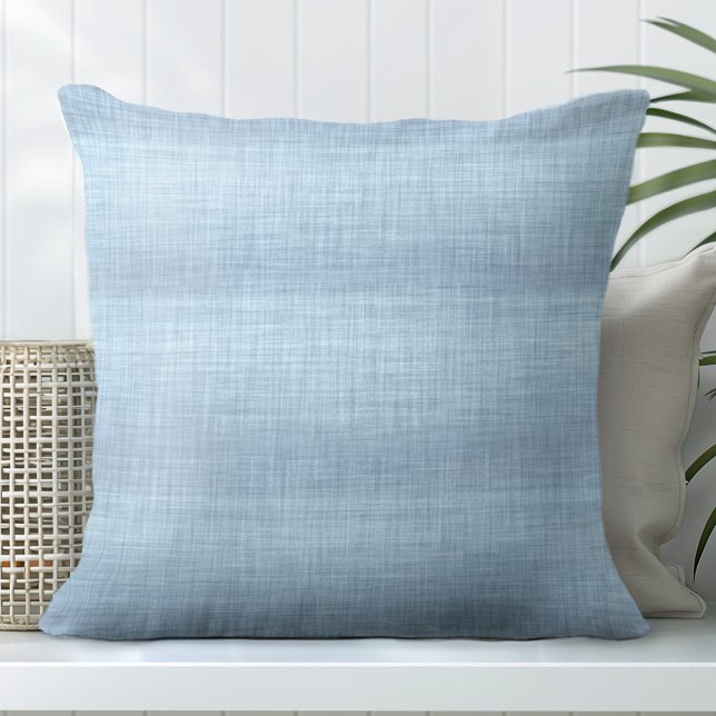 Almofada Travesseiro Decorativo Azul Claro - Aspecto Linen (Add one of Totally Coast's Blue Decorative Pillows with a high-quality linen look to your sofa.)