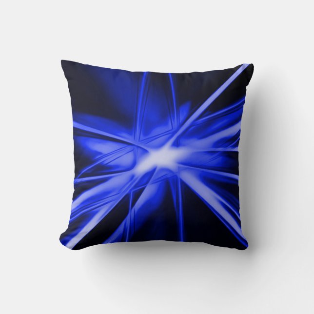 Almofada Travesseiro decorativo azul da arte do Airbrush do (Frente)