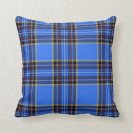 Almofada Travesseiro decorativo azul da xadrez