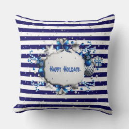 Almofada Travesseiro decorativo Azul de Natal