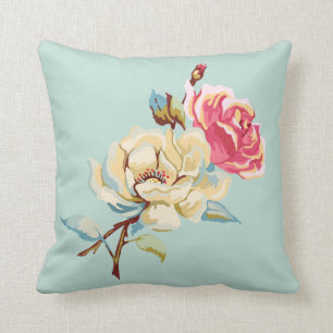 Almofada Travesseiro decorativo Azul de Ovo de Rosa Duplo R