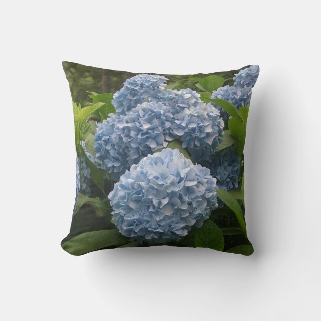 Almofada Travesseiro decorativo azul do Hydrangea (Frente)