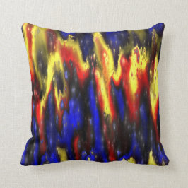 Almofada travesseiro decorativo azul e amarelo vermelho