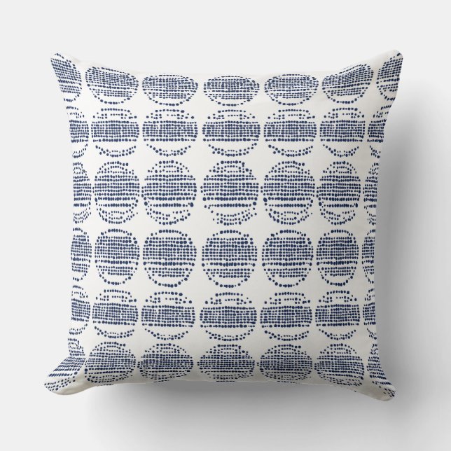 Almofada Travesseiro decorativo Azul e Branco (Frente)