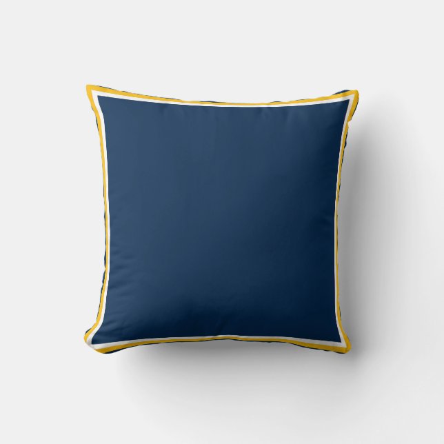 Almofada Travesseiro decorativo azul e Dourado (Frente)