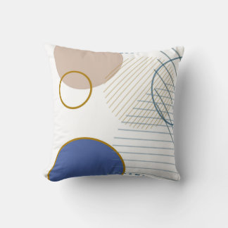 Almofada Travesseiro decorativo azul e dourado abstrato
