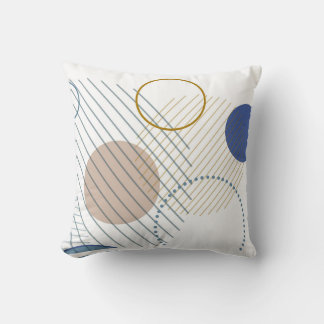 Almofada Travesseiro decorativo azul e dourado abstrato