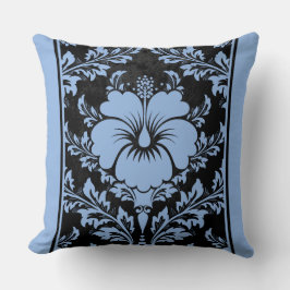 Almofada Travesseiro decorativo azul e preto-damasco Elegan