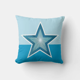 Almofada Travesseiro decorativo azul estrelado com duas cor
