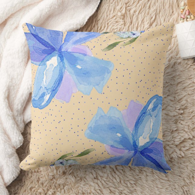 Almofada Travesseiro decorativo Azul Floral (Cobertor)