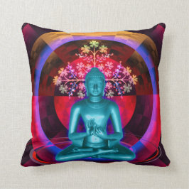 Almofada Travesseiro decorativo azul Meditating de Buddha