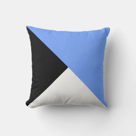 Almofada Travesseiro Decorativo Azul Preto com Bloco de Cor