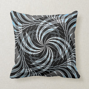 Almofada Travesseiro decorativo azul preto do redemoinho