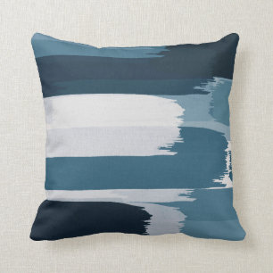 Almofada Travesseiro decorativo Azul Teal Brushstrokes