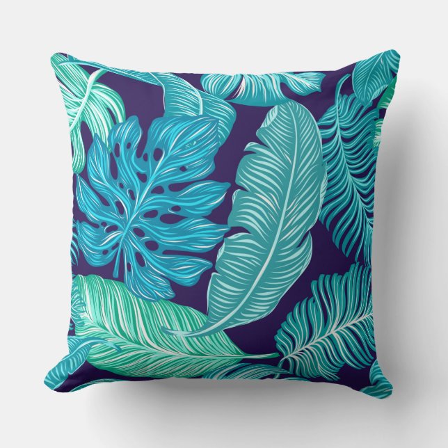 Almofada Travesseiro decorativo azul tropical (Frente)