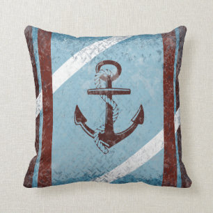 Almofada Travesseiro decorativo azul vermelho do Grunge da