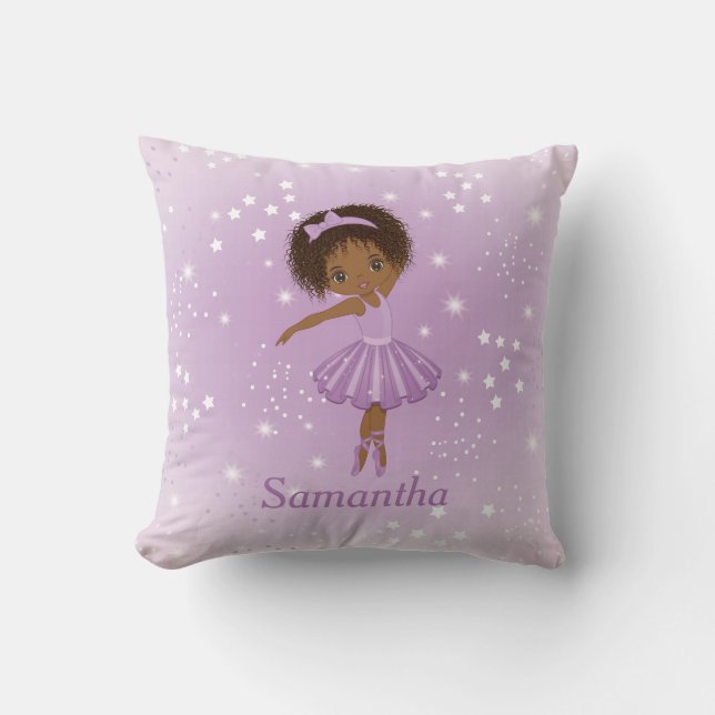 Almofada Travesseiro decorativo Ballerina Afro-Americano (Frente)