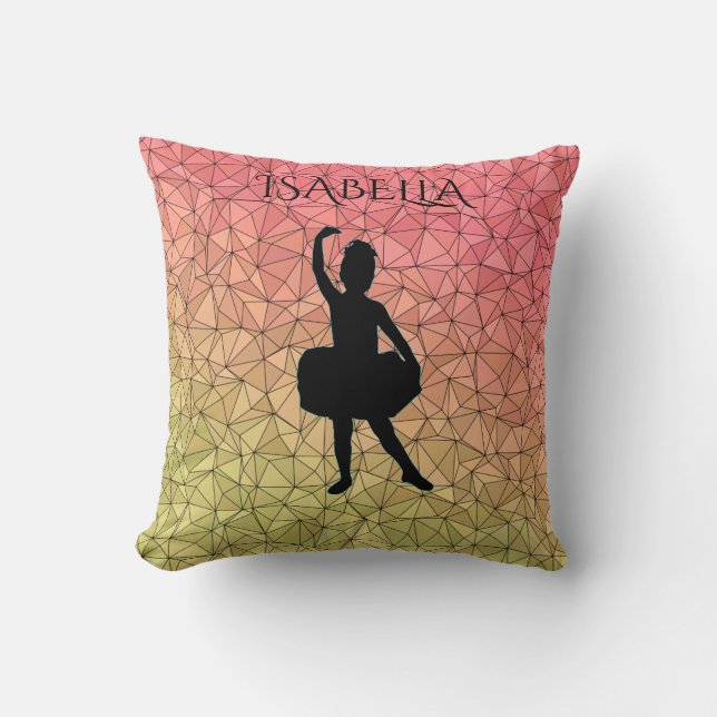 Almofada Travesseiro decorativo Ballerina com nome personal (Frente)