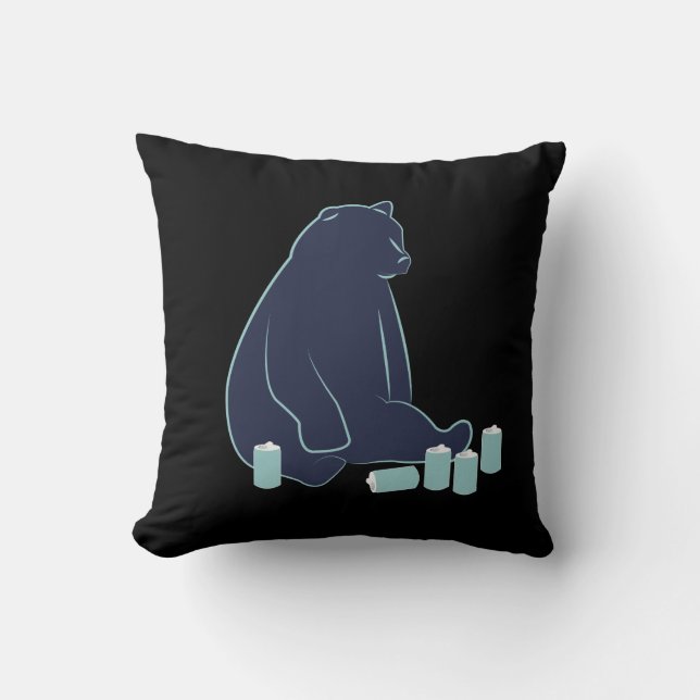 Almofada Travesseiro decorativo bêbedo do urso (Frente)
