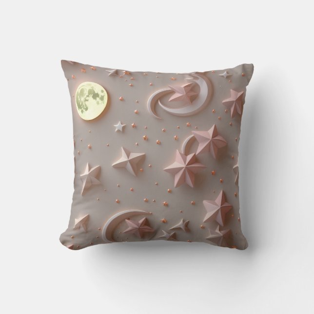Almofada Travesseiro Decorativo - Bege Macio Rosa Celestial (Frente)