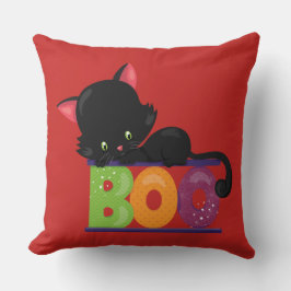 Almofada Travesseiro decorativo Black Cat Boo