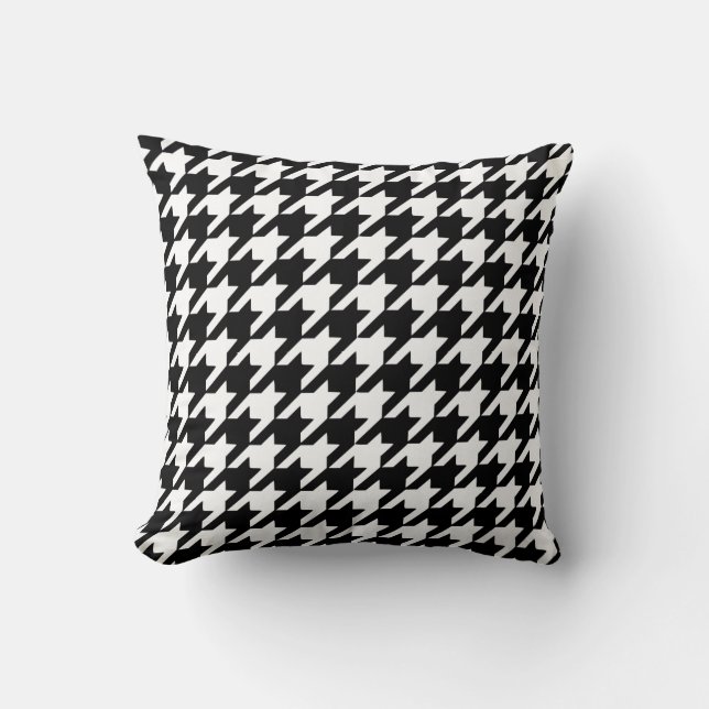 Almofada Travesseiro decorativo Black Houndstooth (Frente)