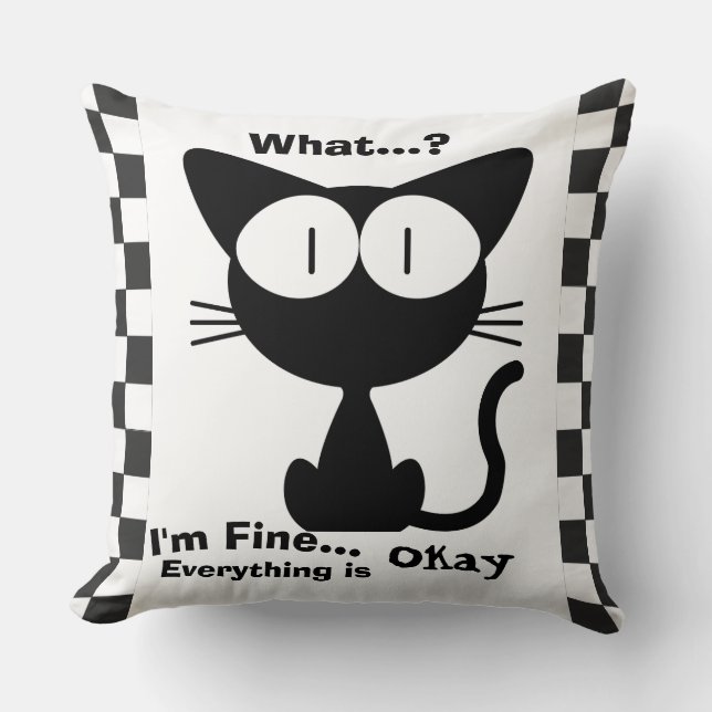 Almofada Travesseiro decorativo Bllack Cat e Lover (Frente)