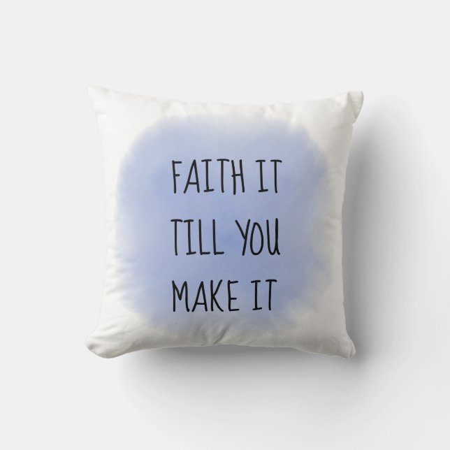Almofada Travesseiro decorativo Blue Faith It (Frente)