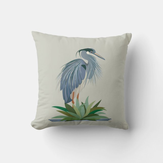 Almofada Travesseiro decorativo Blue Heron (Frente)