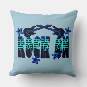 Almofada Travesseiro decorativo Blue Logo Rock On Guitars &