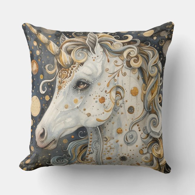 Almofada Travesseiro decorativo Boho Unicorn (Frente)