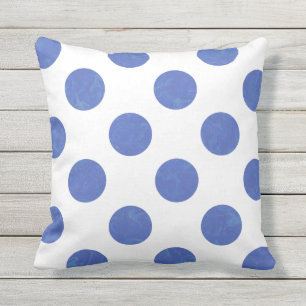 Almofada Travesseiro decorativo Bolinhas Azul Grande Modern