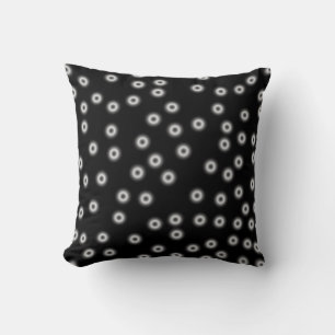 Almofada travesseiro decorativo bolinhas brilhante preto e