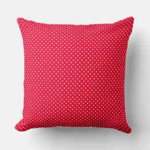 Almofada Travesseiro decorativo Bolinhas Vermelho E Branco