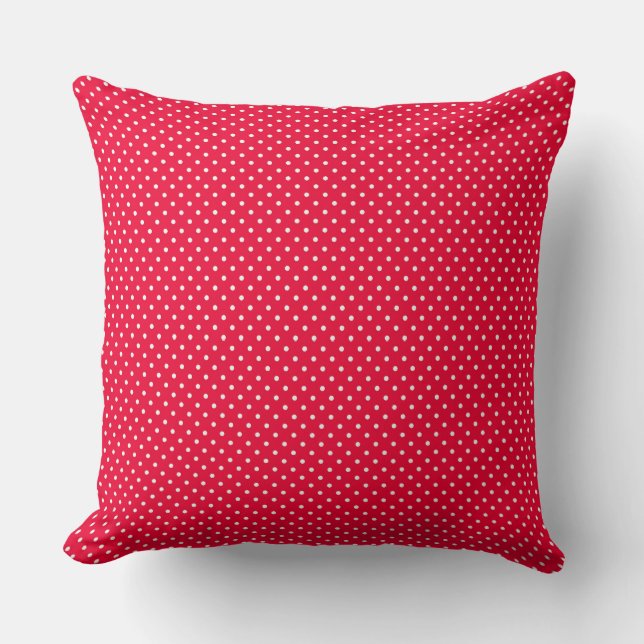 Almofada Travesseiro decorativo Bolinhas Vermelho E Branco (Frente)