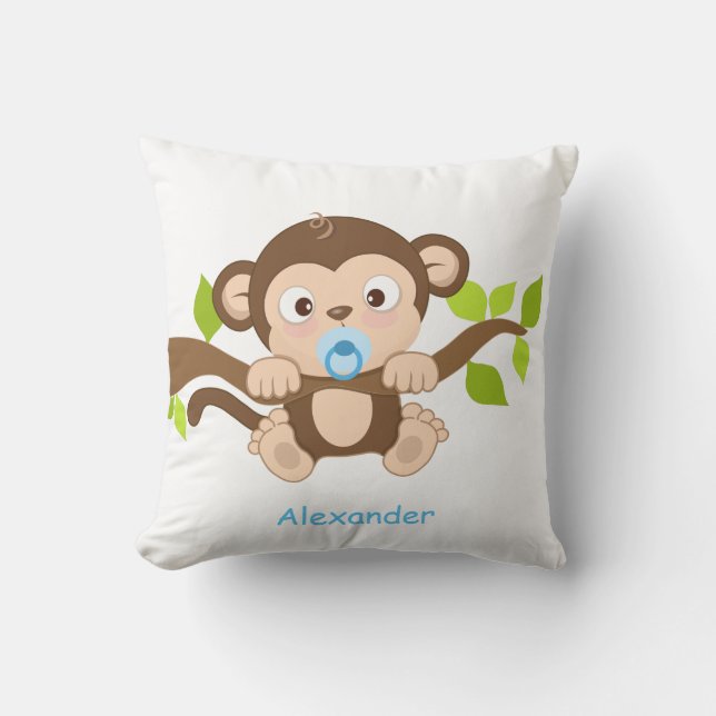 Almofada Travesseiro decorativo bonito do macaco do bebé (Frente)