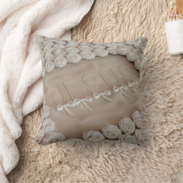 Almofada Travesseiro decorativo bordado JESÚS - 3D Render B