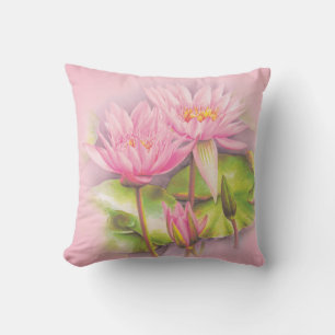Almofada Travesseiro decorativo botânico do rosa das belas