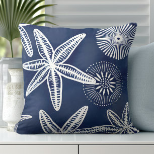 Almofada Travesseiro decorativo Branco Azul de Starfish
