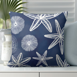 Almofada Travesseiro decorativo Branco Azul de Starfish Cos
