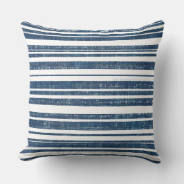 Almofada Travesseiro decorativo branco azul riscado