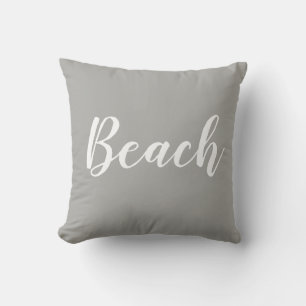 Almofada Travesseiro decorativo Branco da Cinza de praia