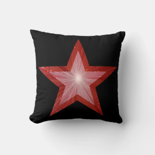 Almofada Travesseiro decorativo branco da Estrela Vermelha 